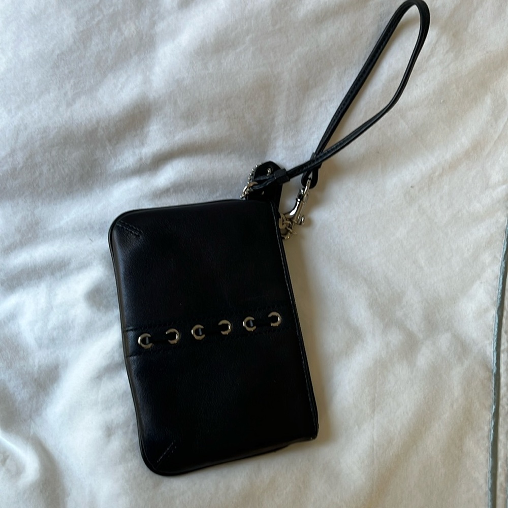 Coach black wristlet.